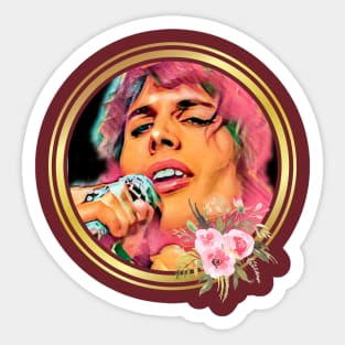 Singer (pink hair with flowers, mic) Sticker